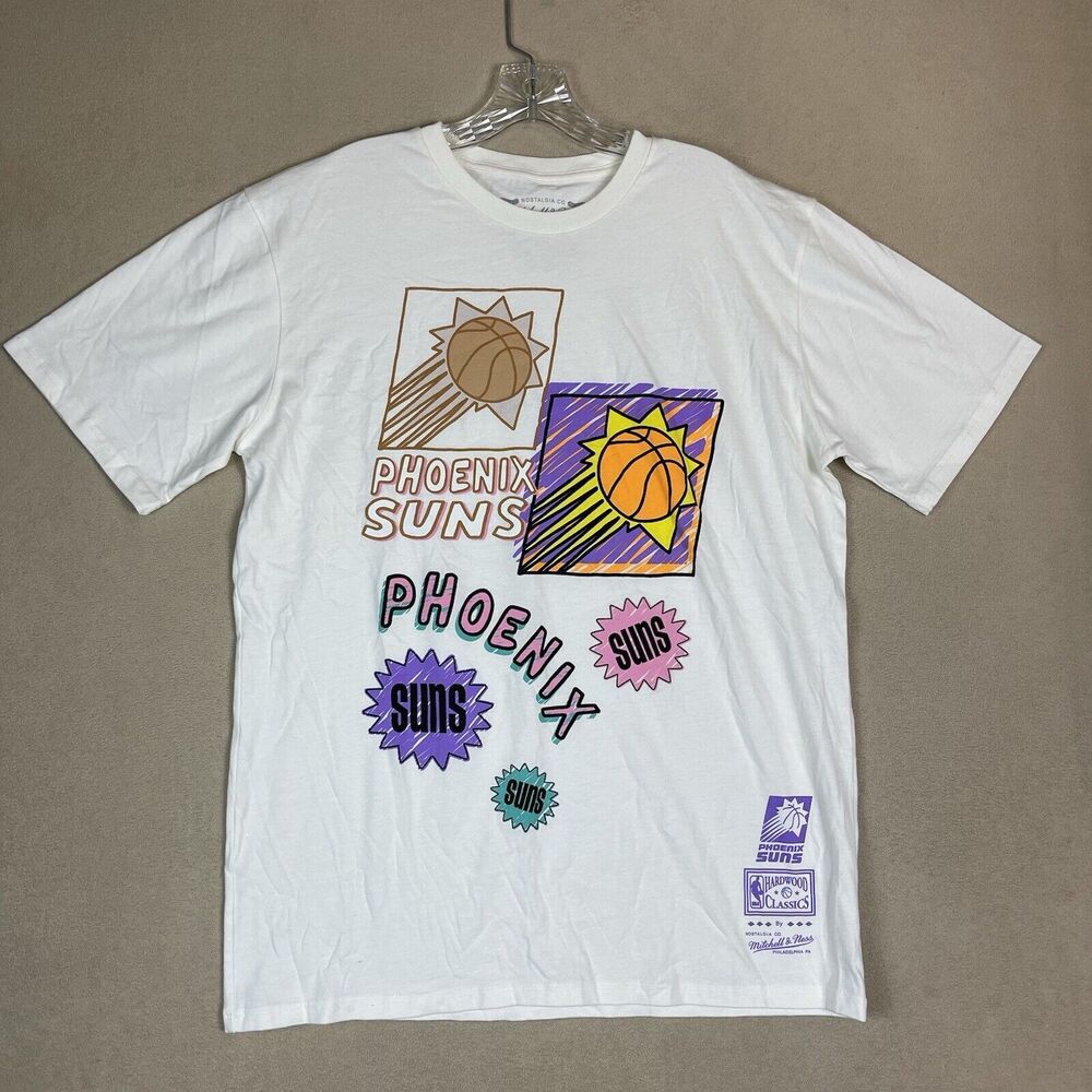 Mitchell & Ness Shirt Mens Large White Phoenix Suns Hardwood Classics NBA Tee
